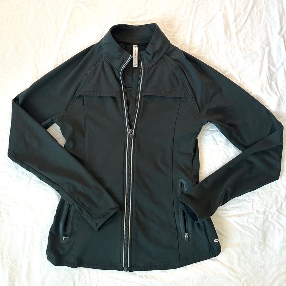Fabletics Forest Green Sports Jacket Fittef Size Small - Picture 2 of 7